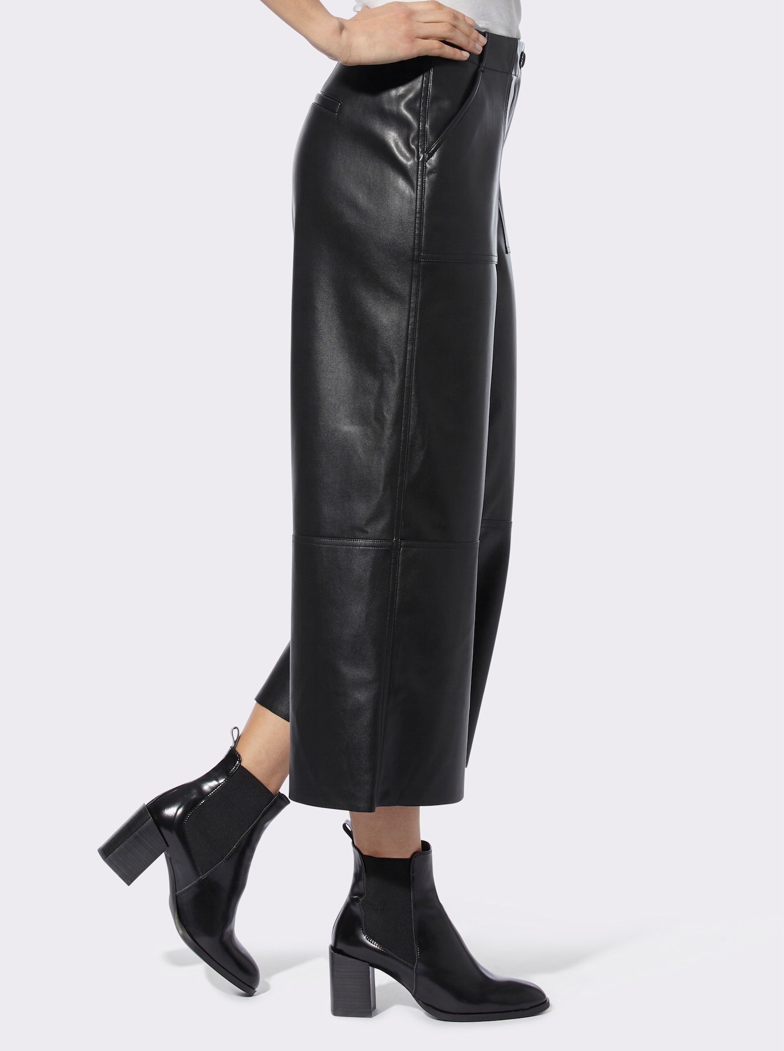 heine Pantalon en synthétique style jupe-culotte - noir