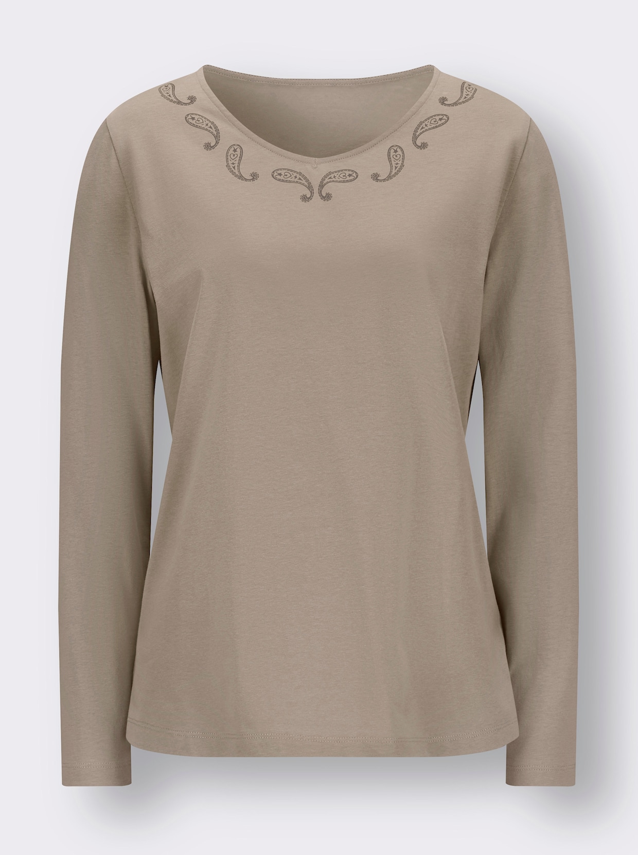 Longsleeve - sesam/donkertaupe