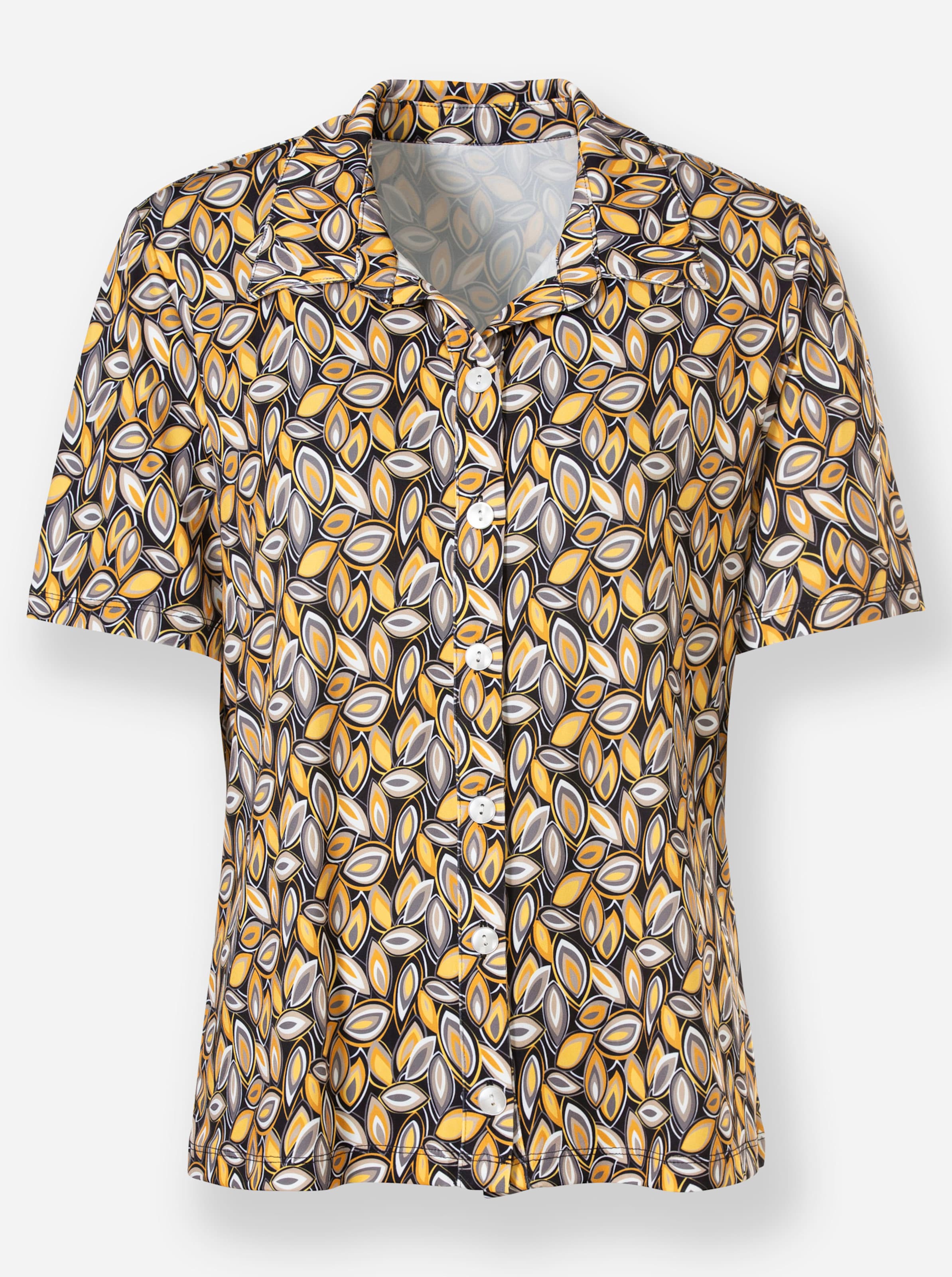 Witt Weiden Damen Jersey Bluse gelb grau bedruckt  - Onlineshop Witt Weiden