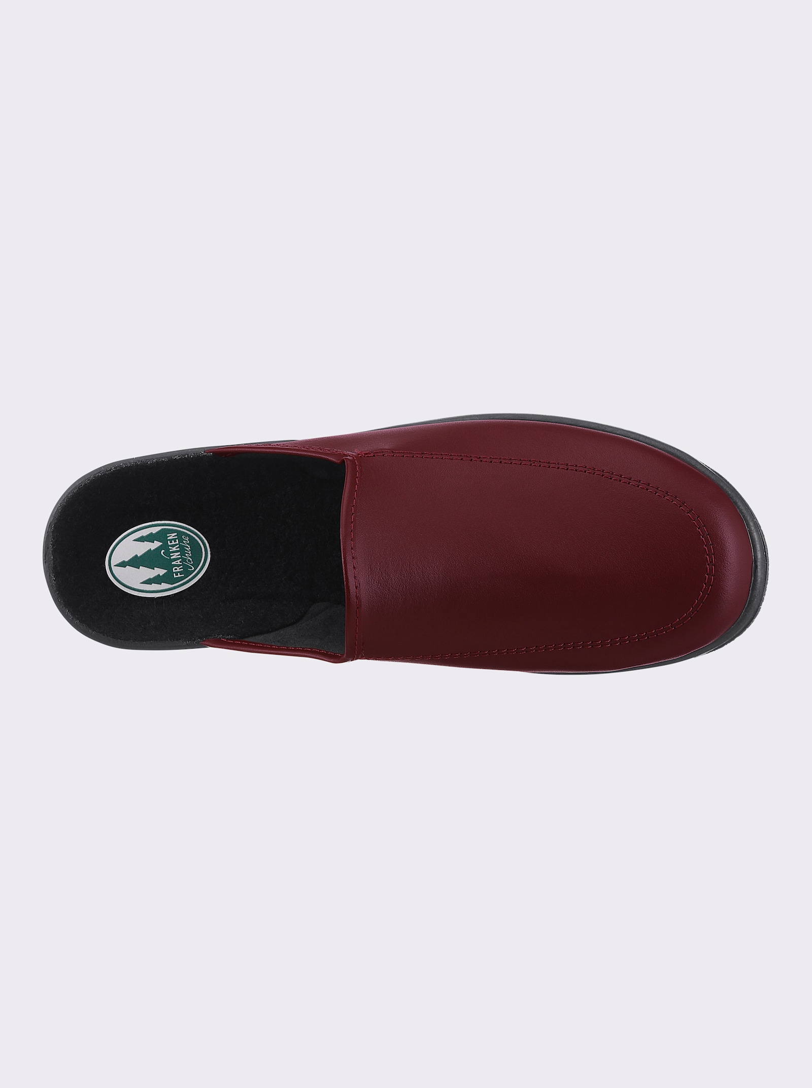 Franken Schuhe Pantoffel aus Leder - bordeaux