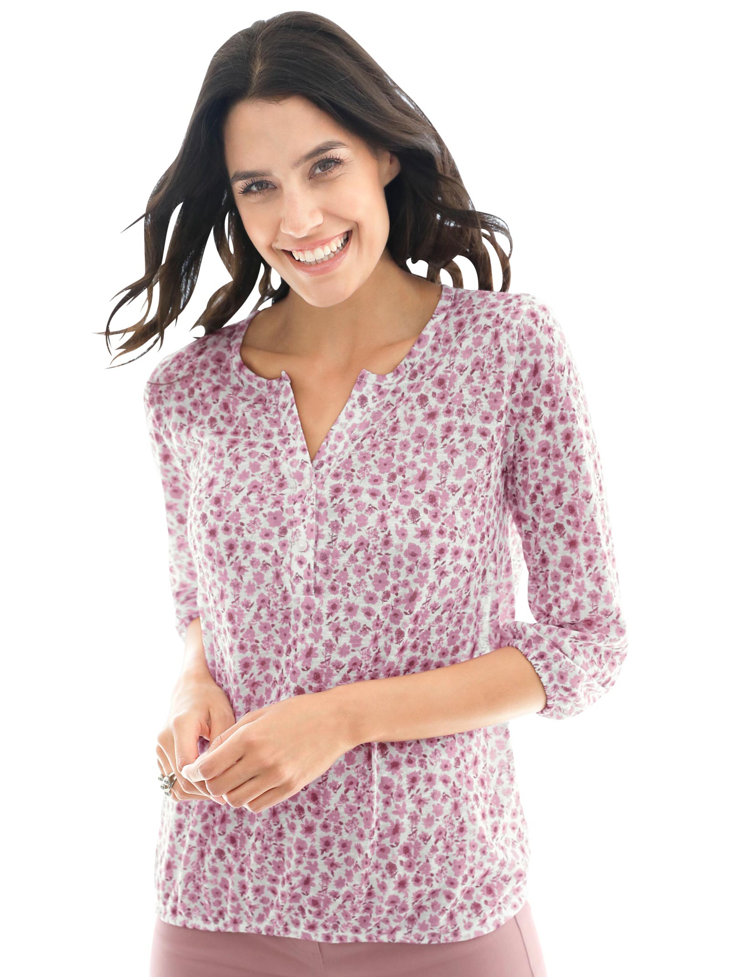 Shirt - rosenholz-gemustert