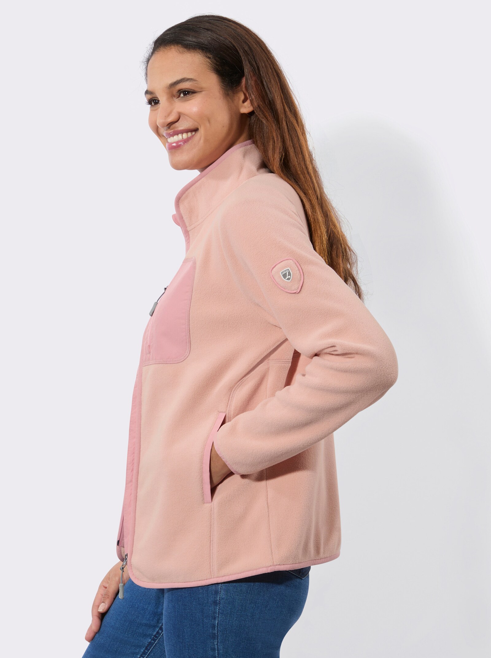 Fleecejacke mit Reißverschluss - puder