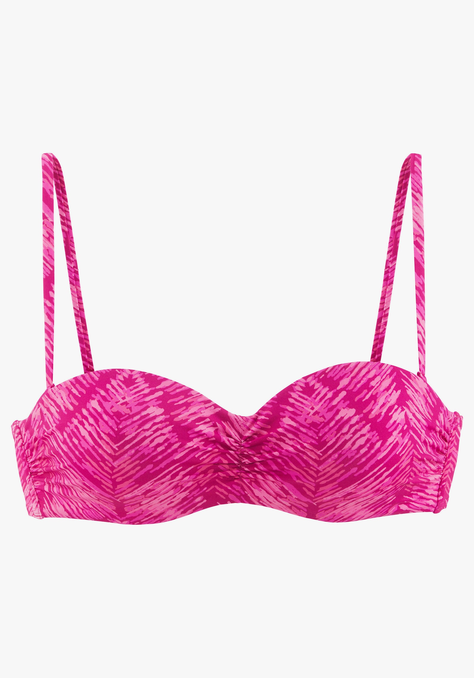 JETTE Bügel-Bandeau-Bikini-Top - beere bedruckt