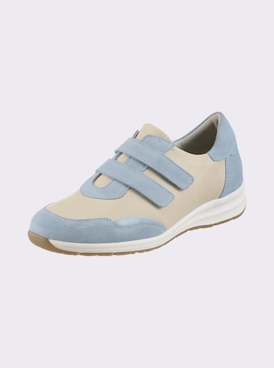 airsoft modern+ Klettschuh aus Leder - hellblau