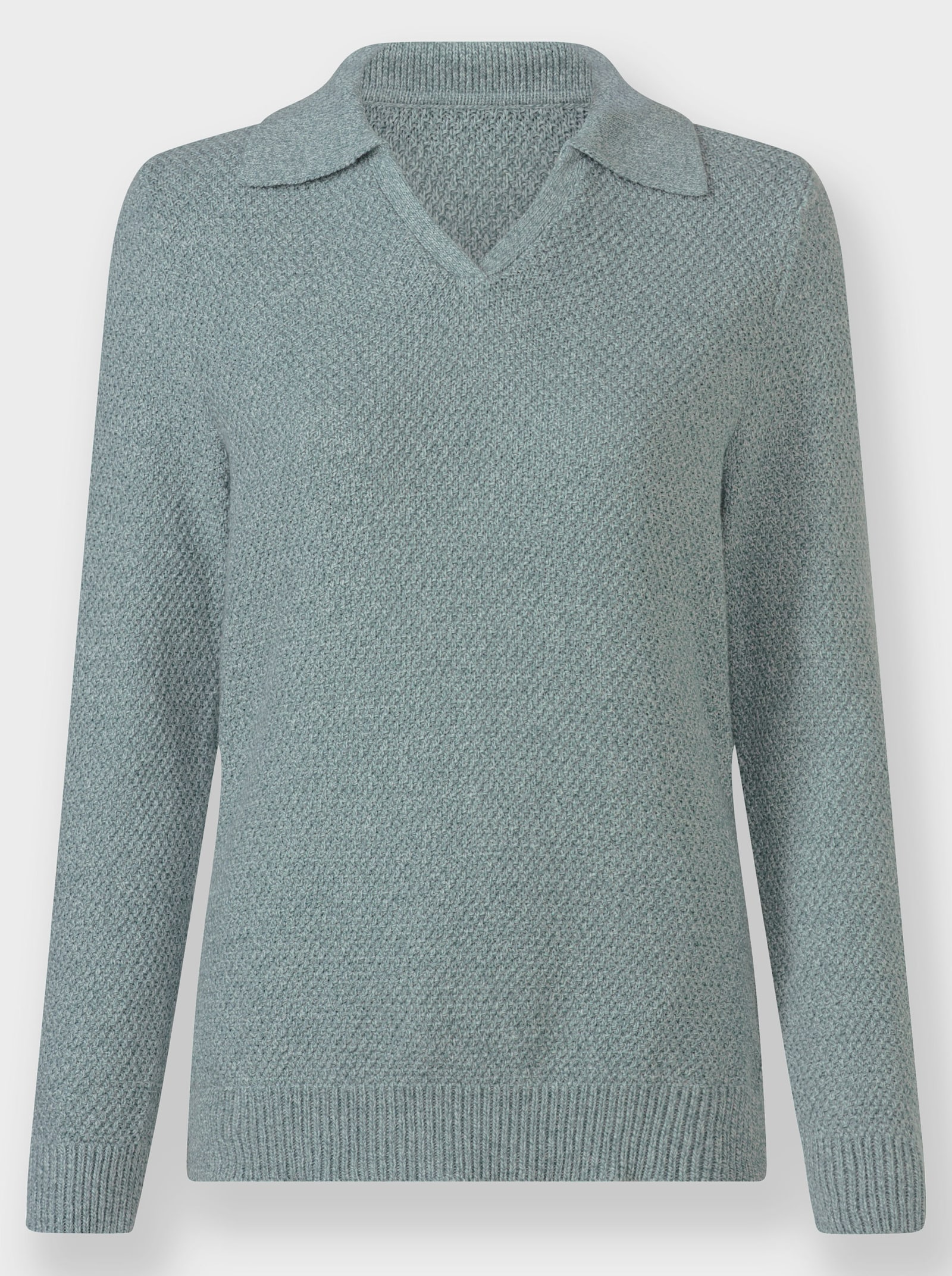 Polopullover in Melange-Qualität - jade-meliert