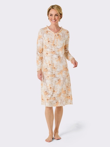 wäschepur Nachthemd - apricot-bedruckt