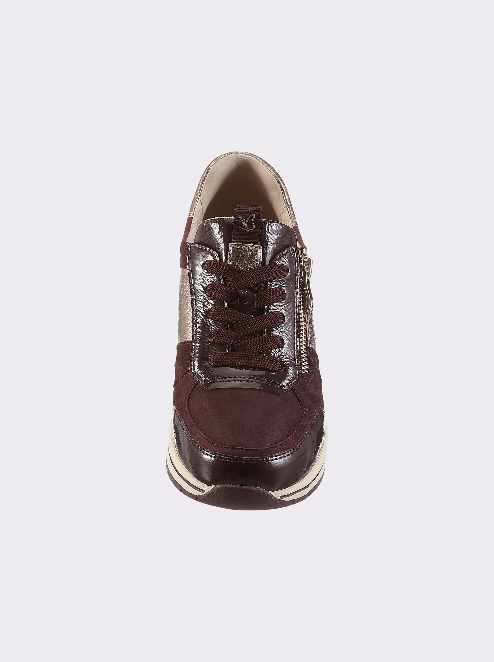 Caprice Sneaker mit kontrastfarbener Sohle, Weite H - bordeaux
