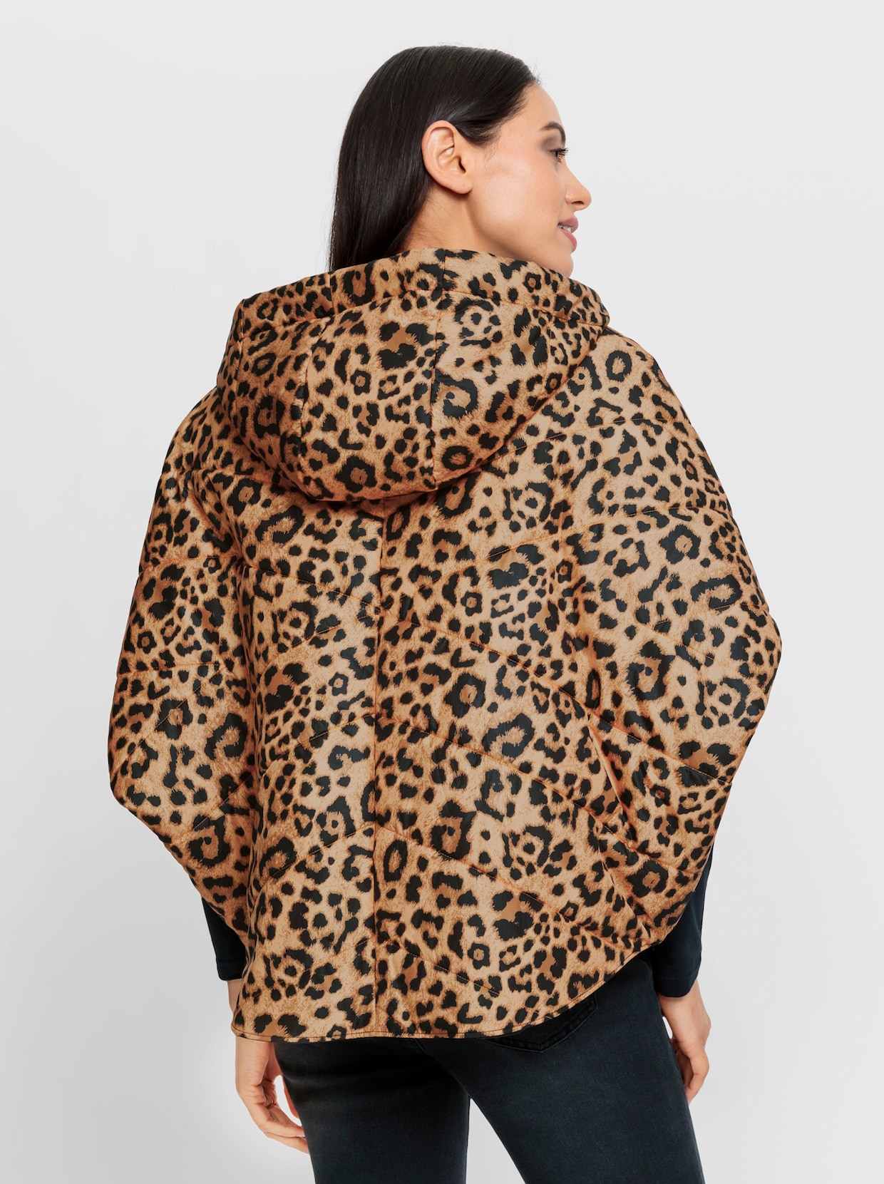 heine Keerbaar jack - camel/zwart geprint