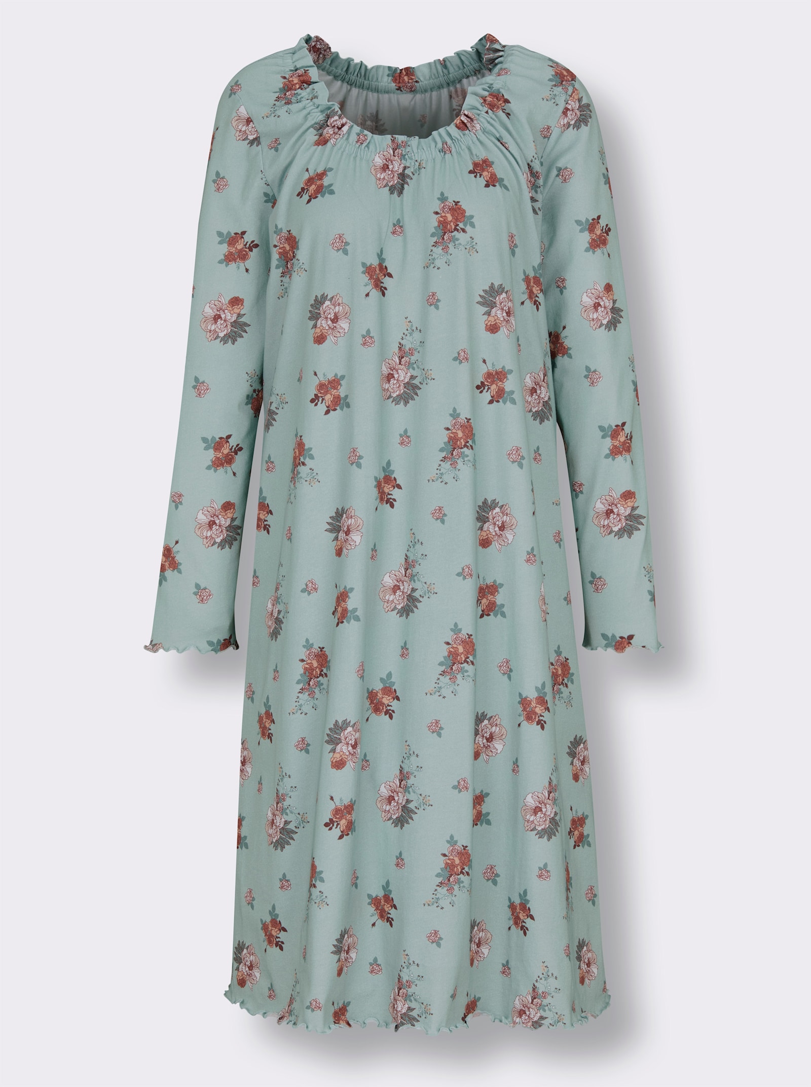 wäschepur Nachthemd - kalkmint-ecru-bedruckt