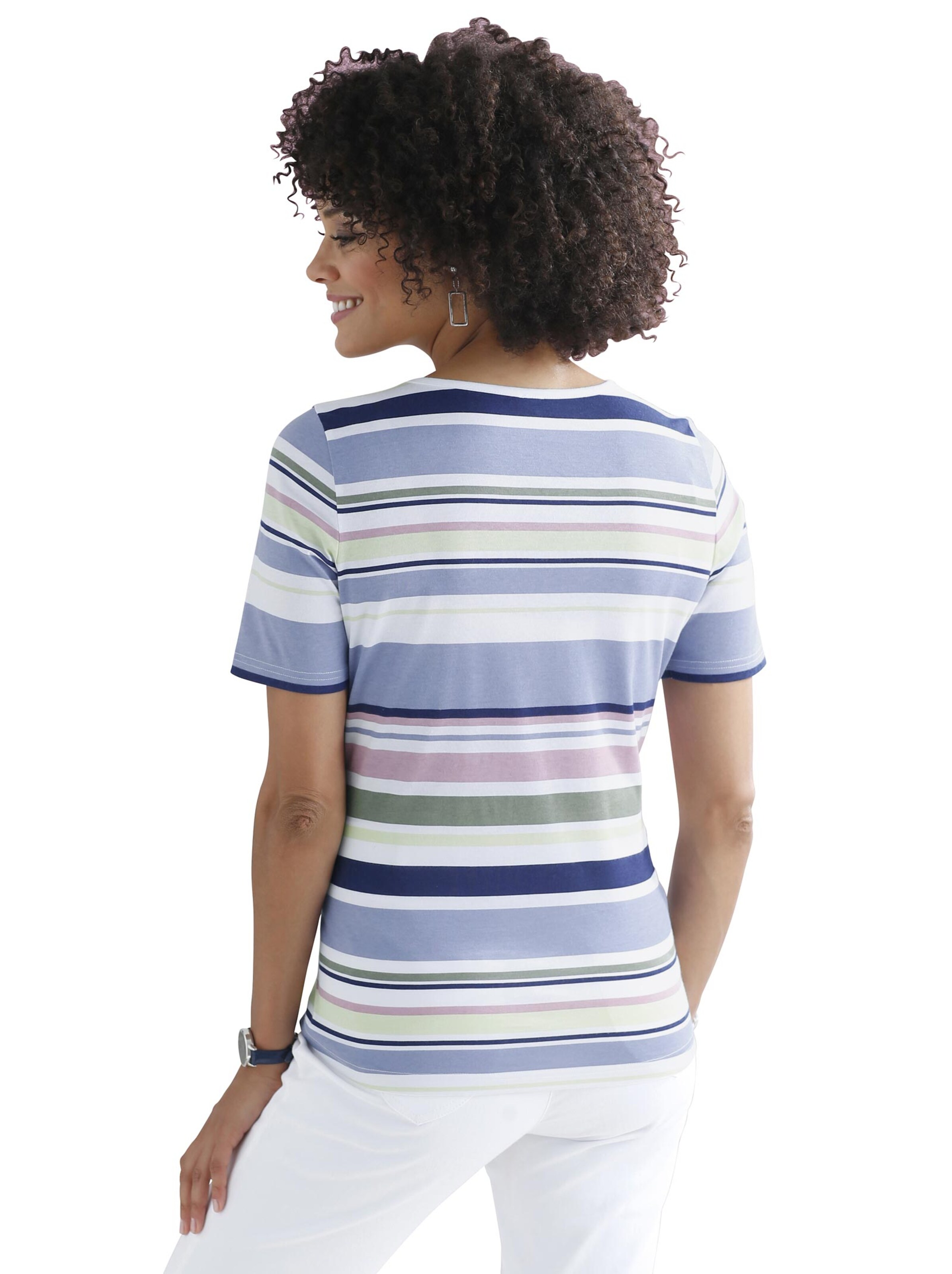 Shirt - taubenblau-gestreift