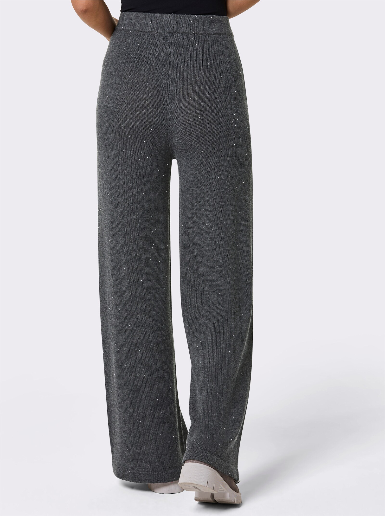 CREATION L PREMIUM Strickhose mit Zierperlen - anthrazit