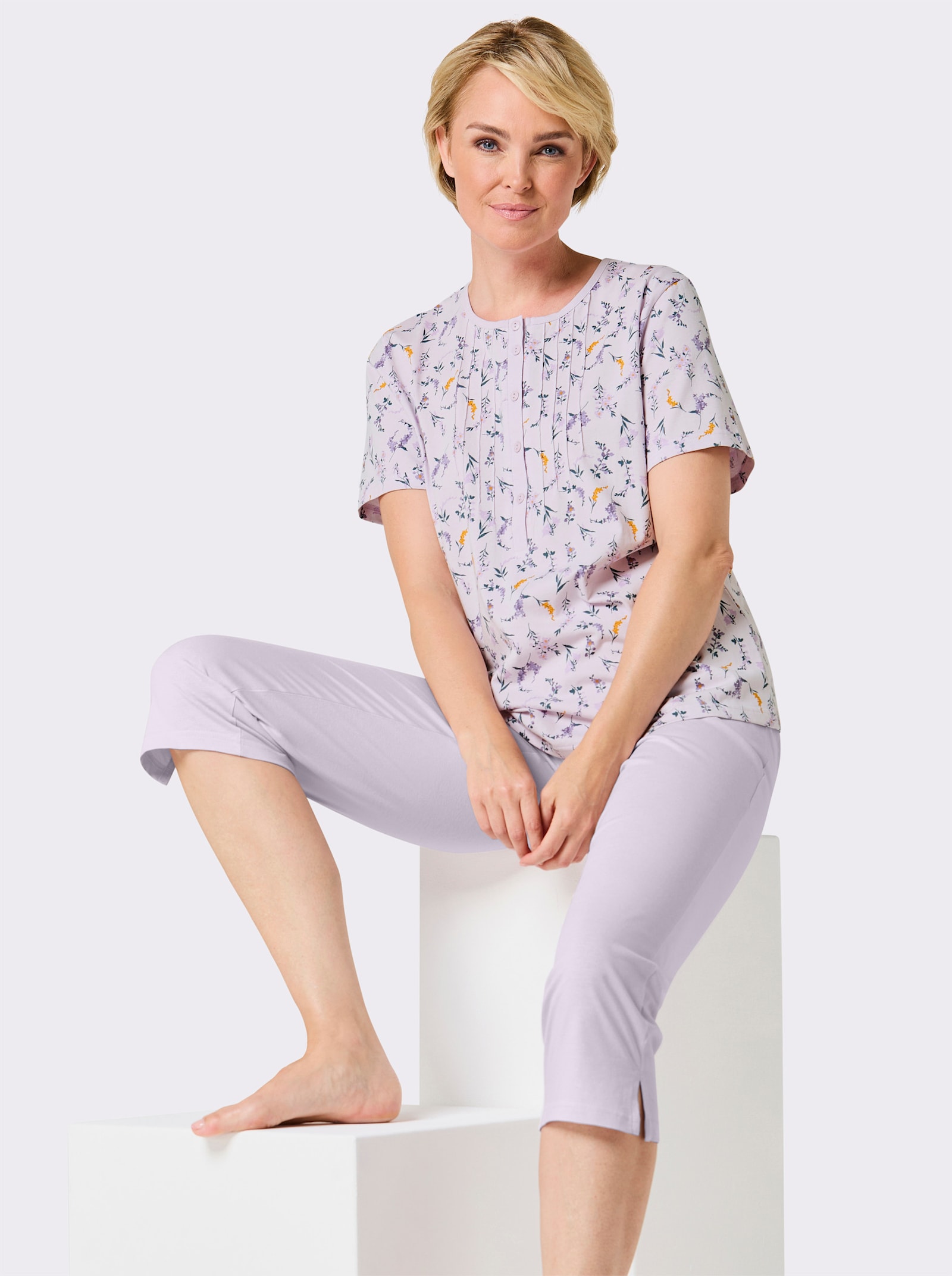 Comtessa Capri-Anzug - rosé-bedruckt