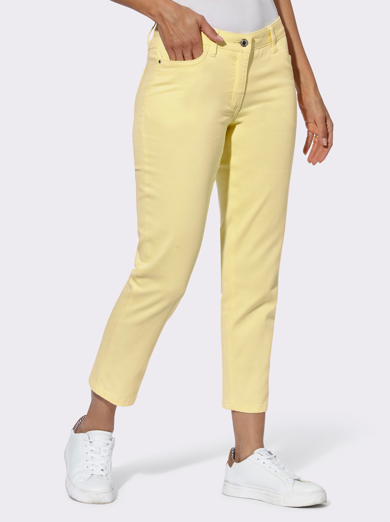 7/8-broek met stretch - citroen