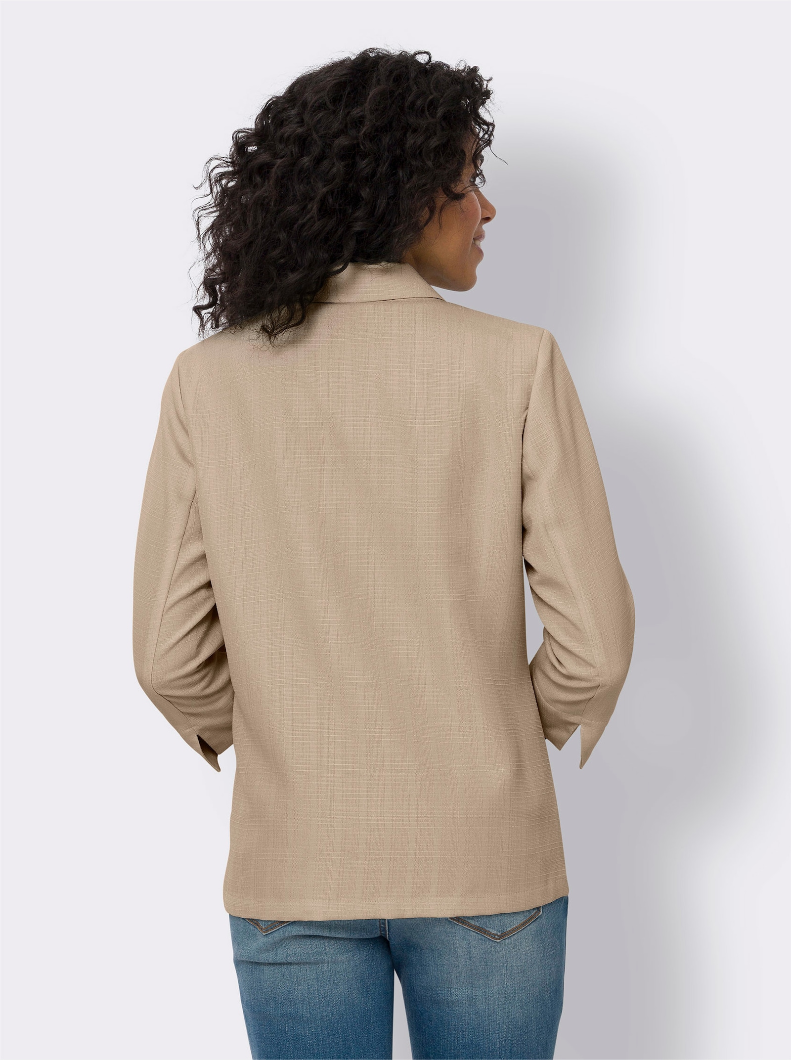Blazer in linnenlook - beige