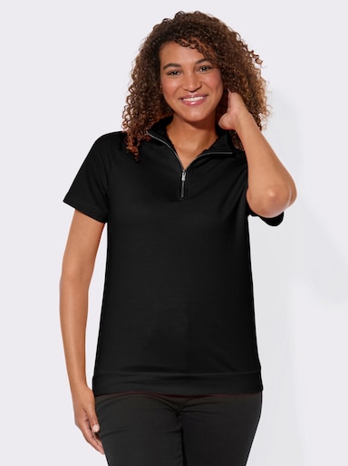 Sweatshirt mit überschnittenen Schultern - schwarz