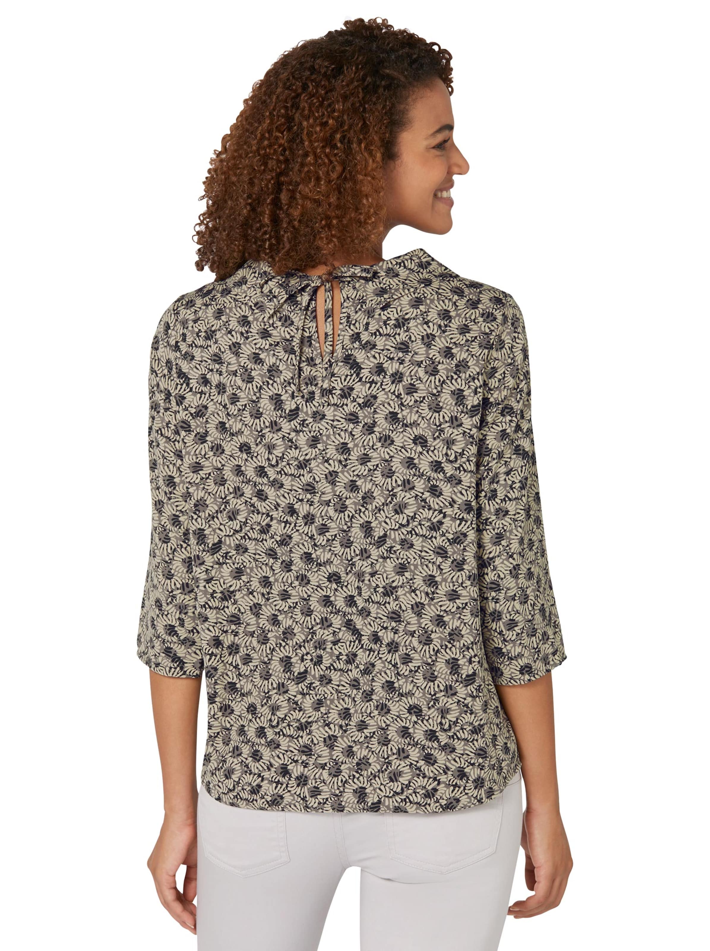 Bluse - schwarz-beige