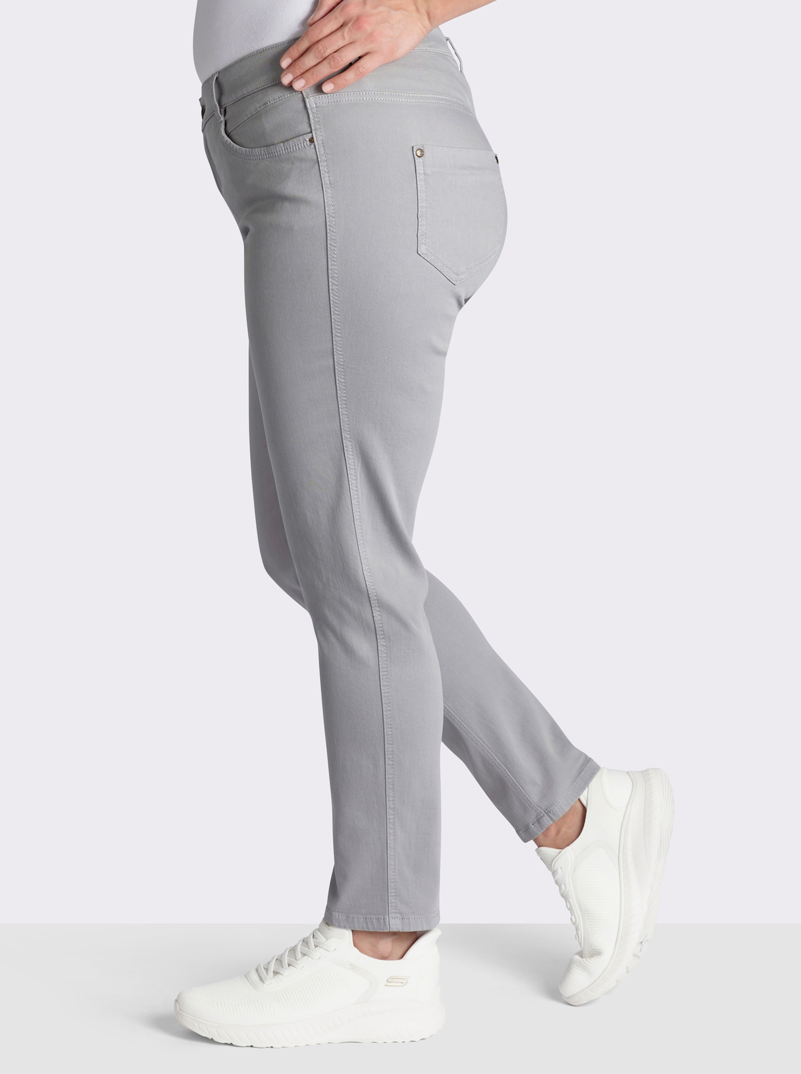 Ascari Stretch-Jeans in Röhren-Form - grau