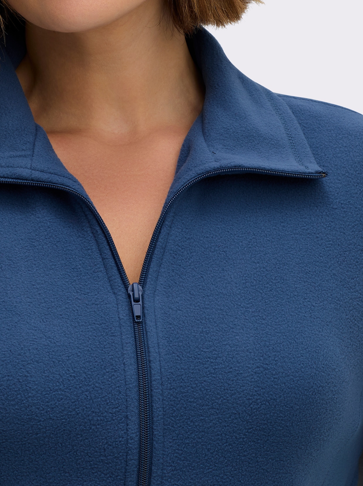 Fleecejacke mit zwei Taschen - nachtblau