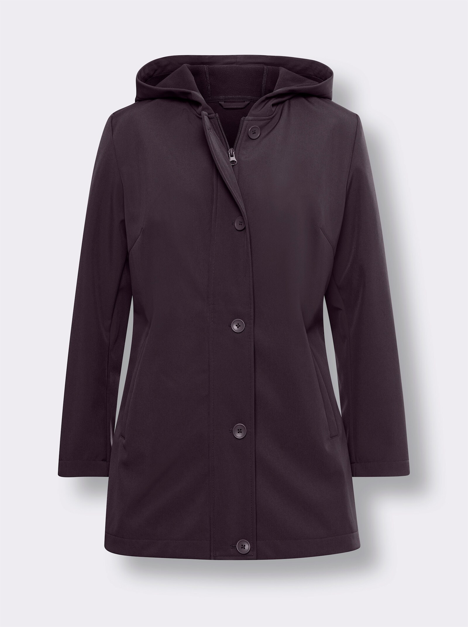  Softshell-jack met capuchon - aubergine