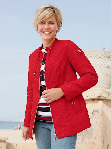 Steppjacke mit Prägedruck in Steppoptik - rot
