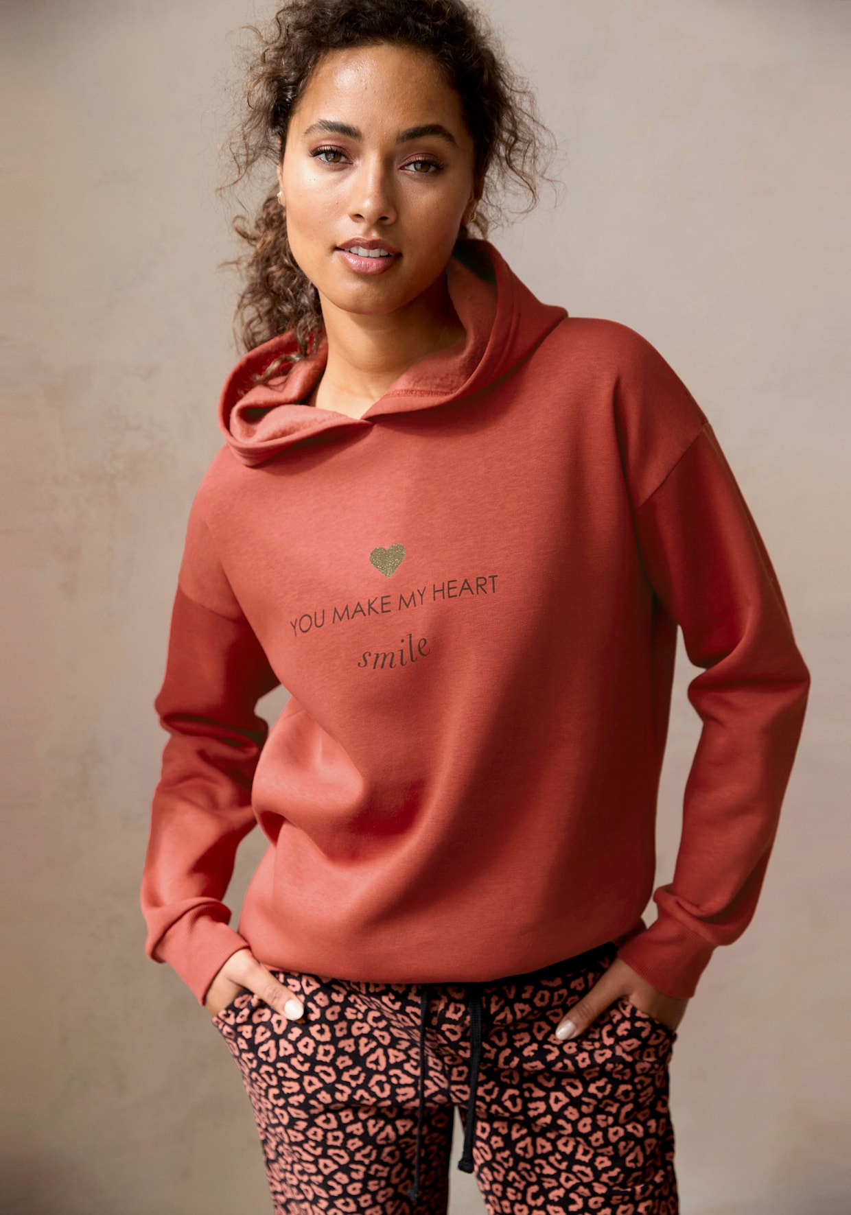 LASCANA Hoodie - roodbruin