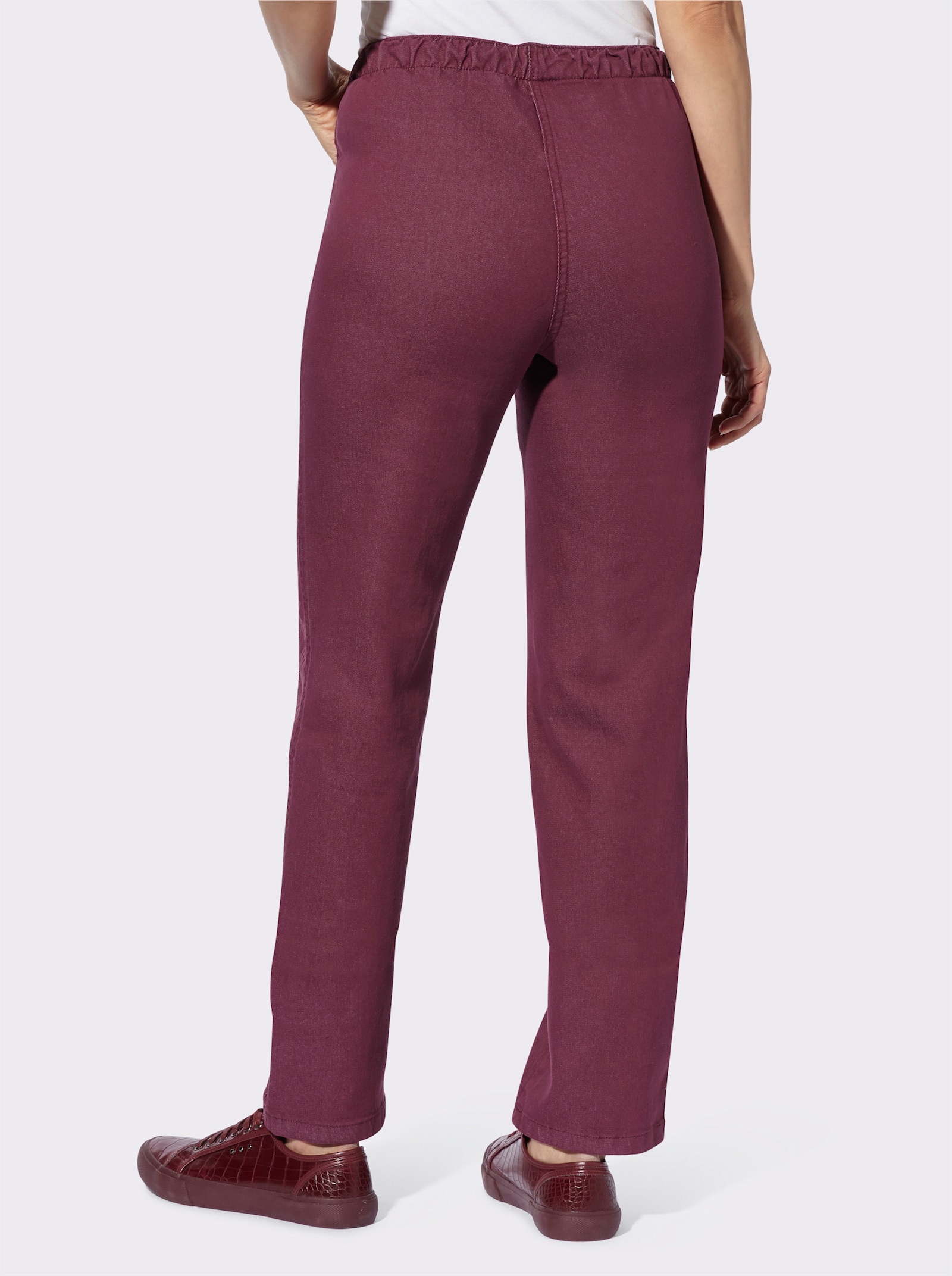 Jeans mit Reißverschluss-Blende - bordeaux