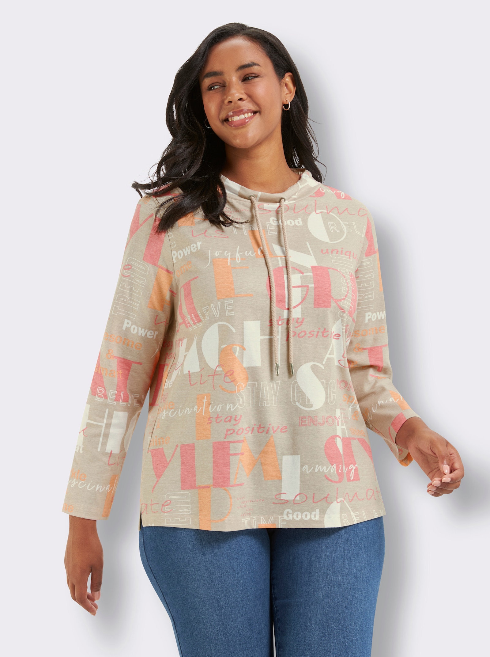 Langarmshirt - sand-flamingo-bedruckt
