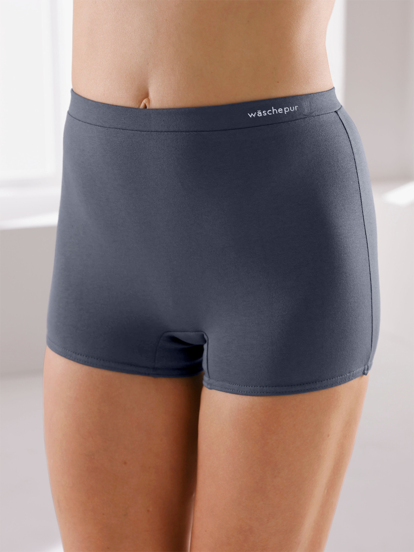 wäschepur Panty - 2x weiß-gestreift + 2x rauchblau