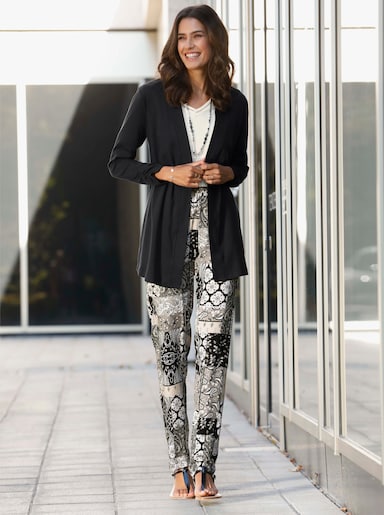 Shirtjacke mit Ärmel-Raffungen - schwarz