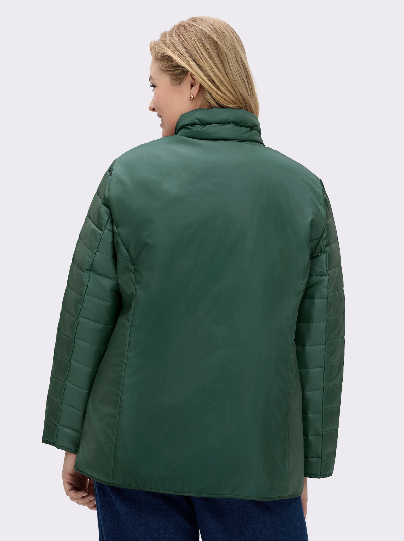 Steppjacke mit vertikalem Muster - moos