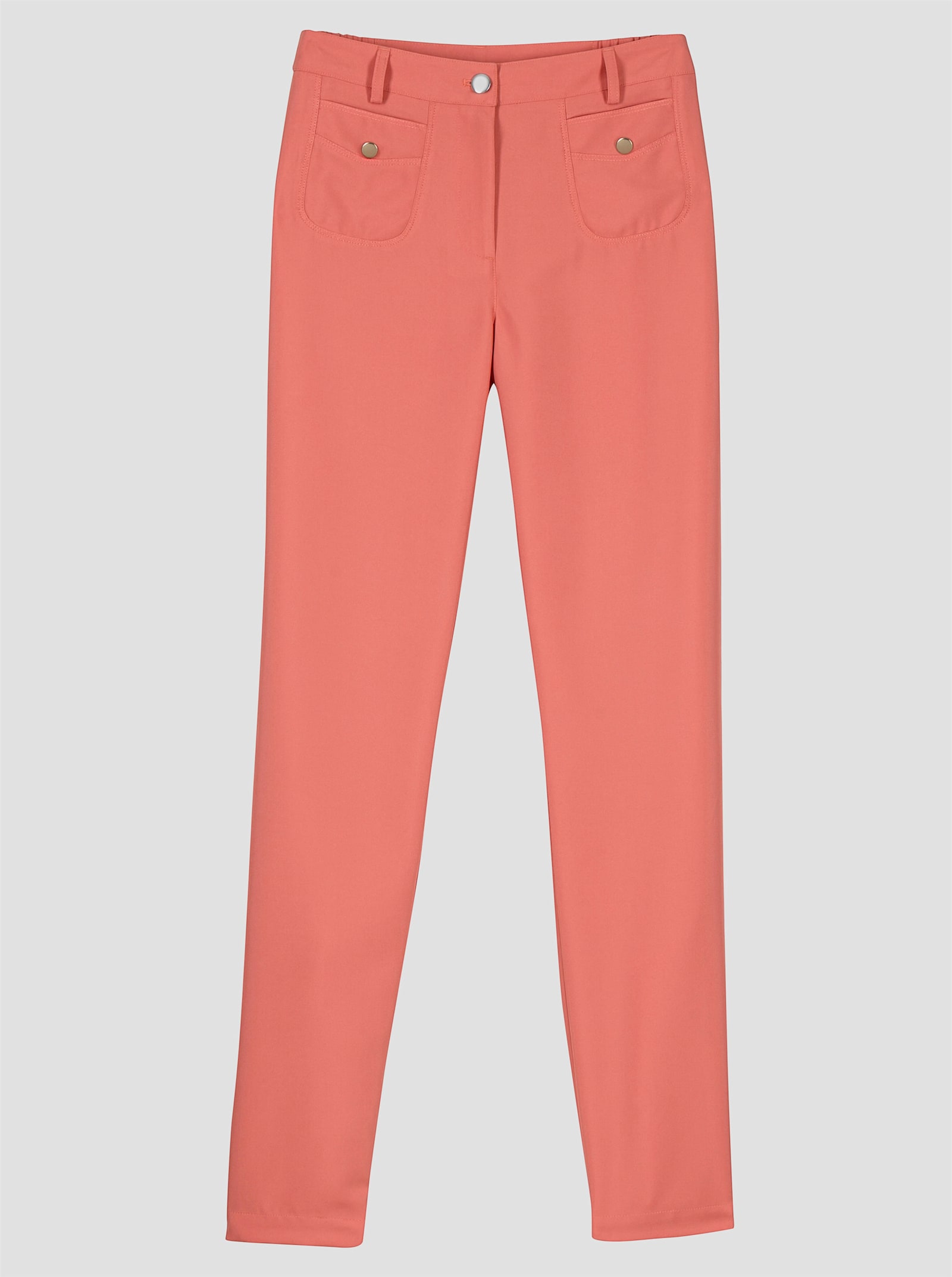 Broek met comfortband opzij - grapefruit
