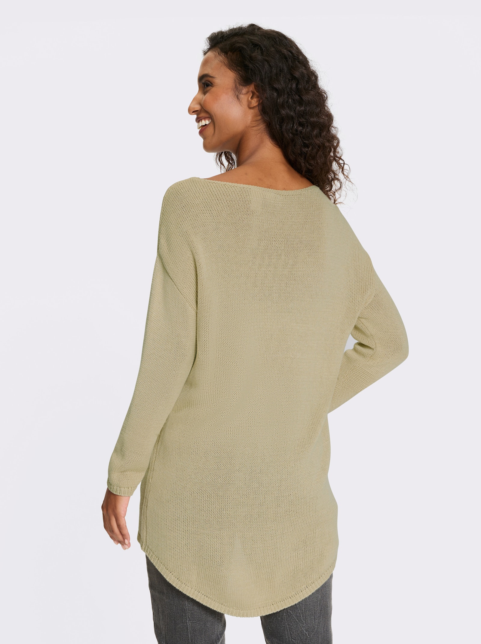 heine Pullover mit U-Boot-Ausschnitt - sand-meliert