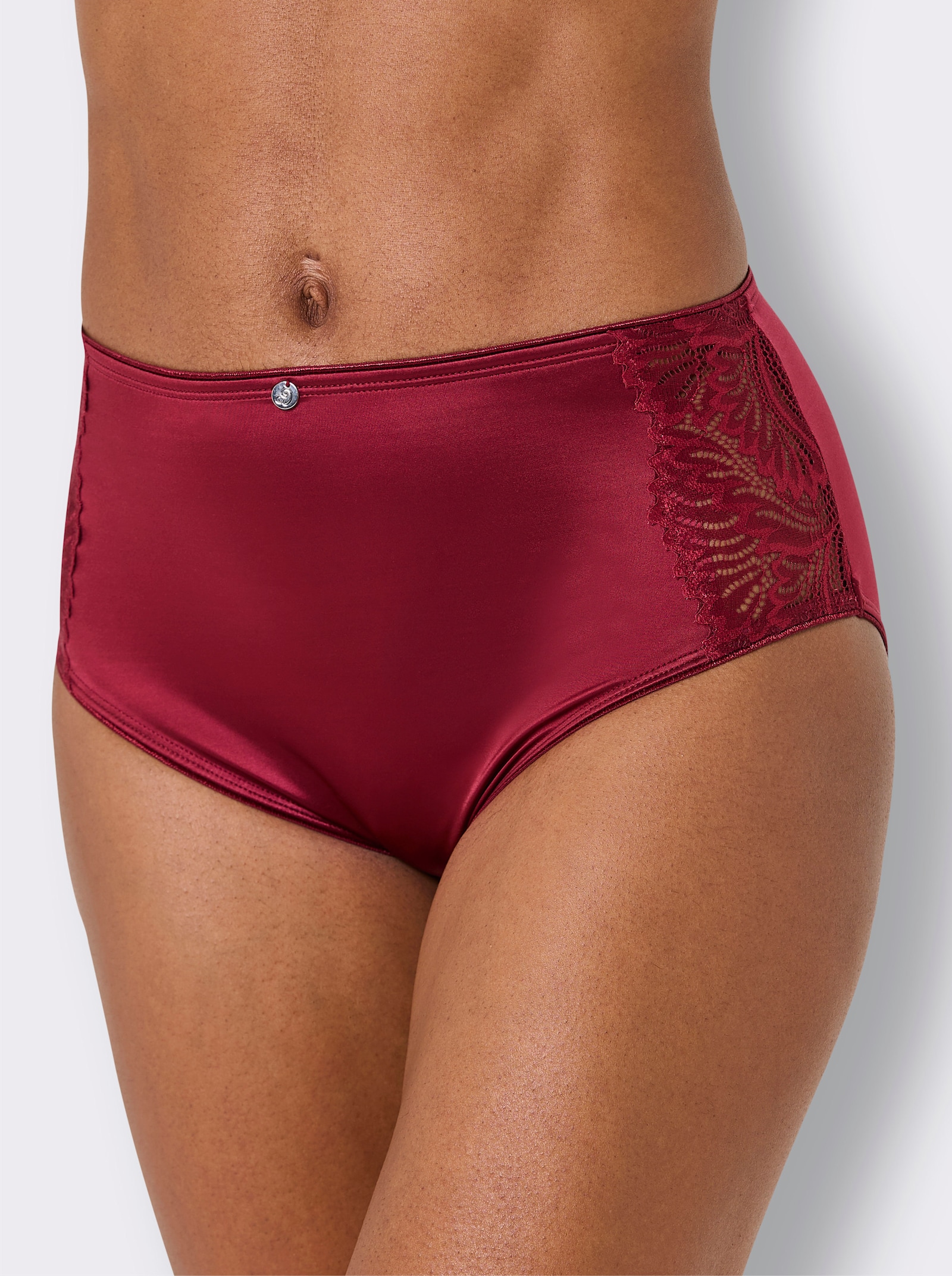 wäschepur Hüftslip mit seitlichem Spitzeneinsatz - bordeaux