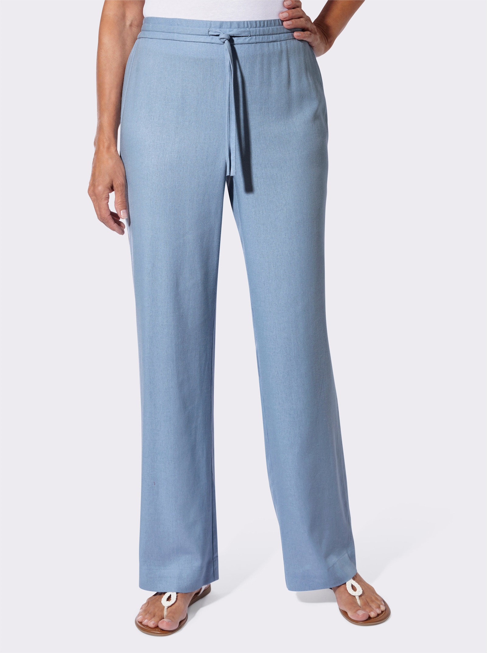 Schlupfhose , weitenregulierbar mit Bindeband - bleu