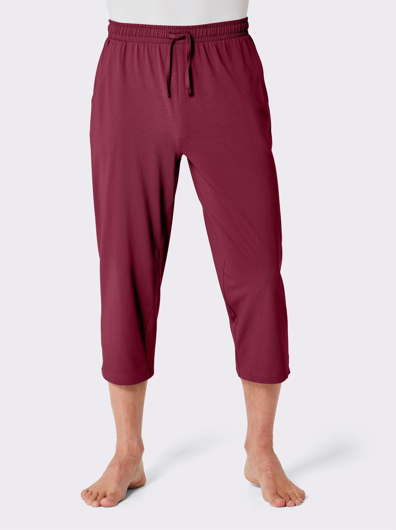 wäschepur men Hose 3/4-lang - bordeaux + schwarz