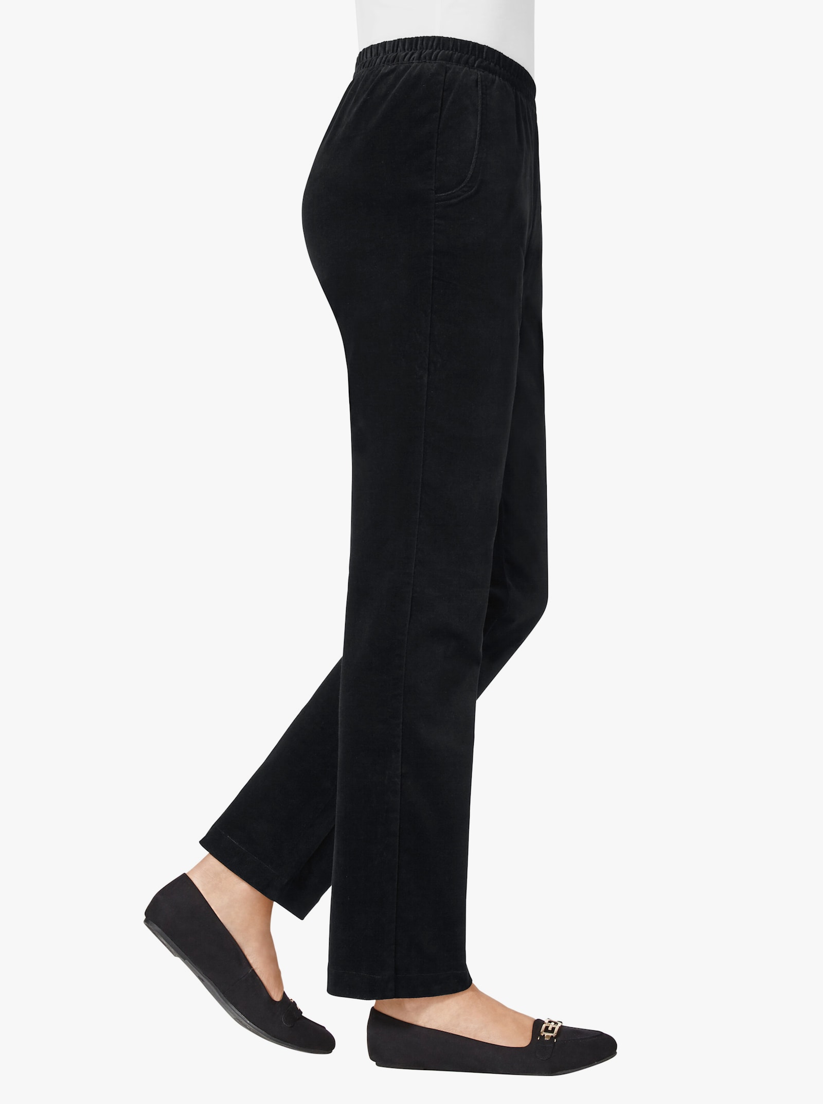 Schlupfhose in angerauter Qualität - schwarz