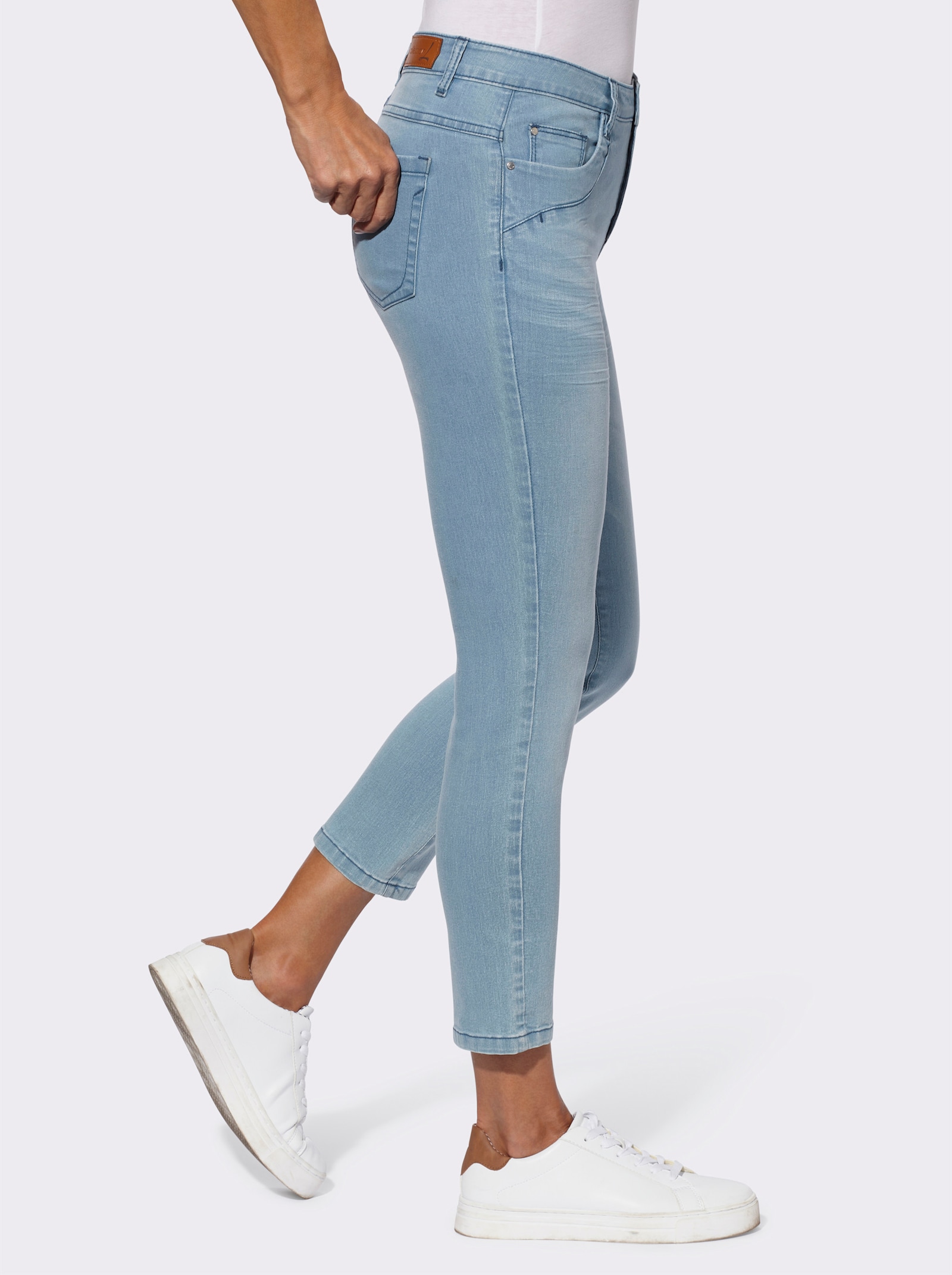 7/8-jeans met pasvormpas - blue-bleached