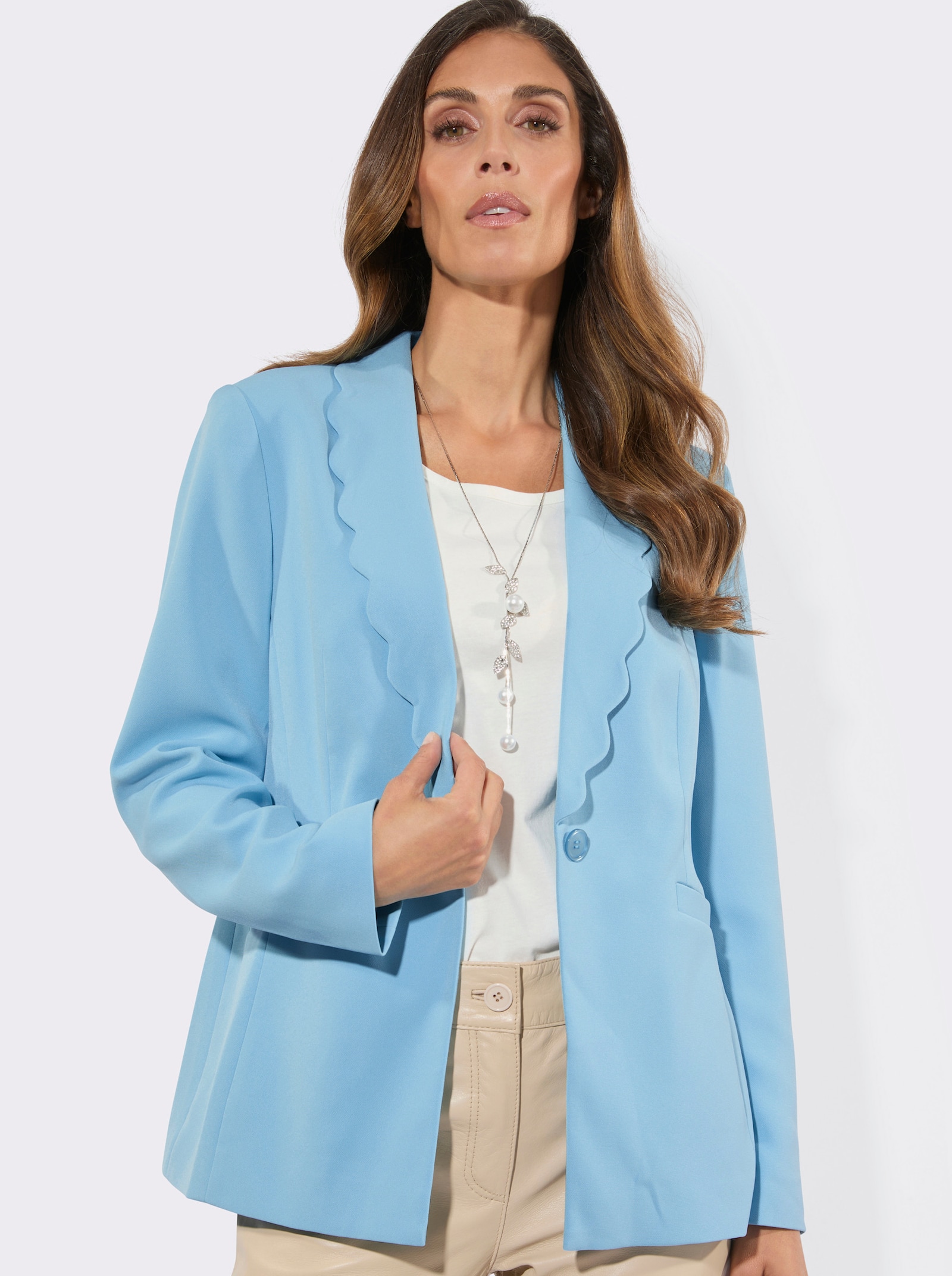 Blazer aus Strukturware - aqua