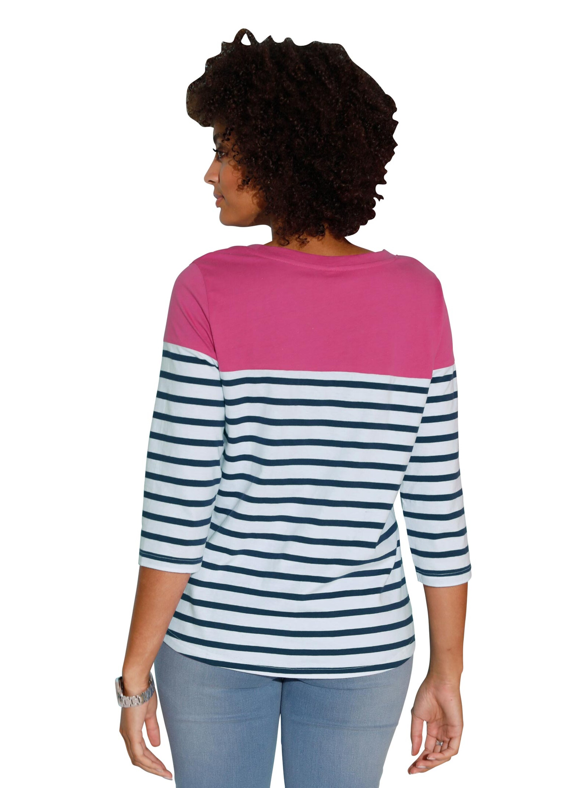 Shirt - fuchsia-weiß-bedruckt