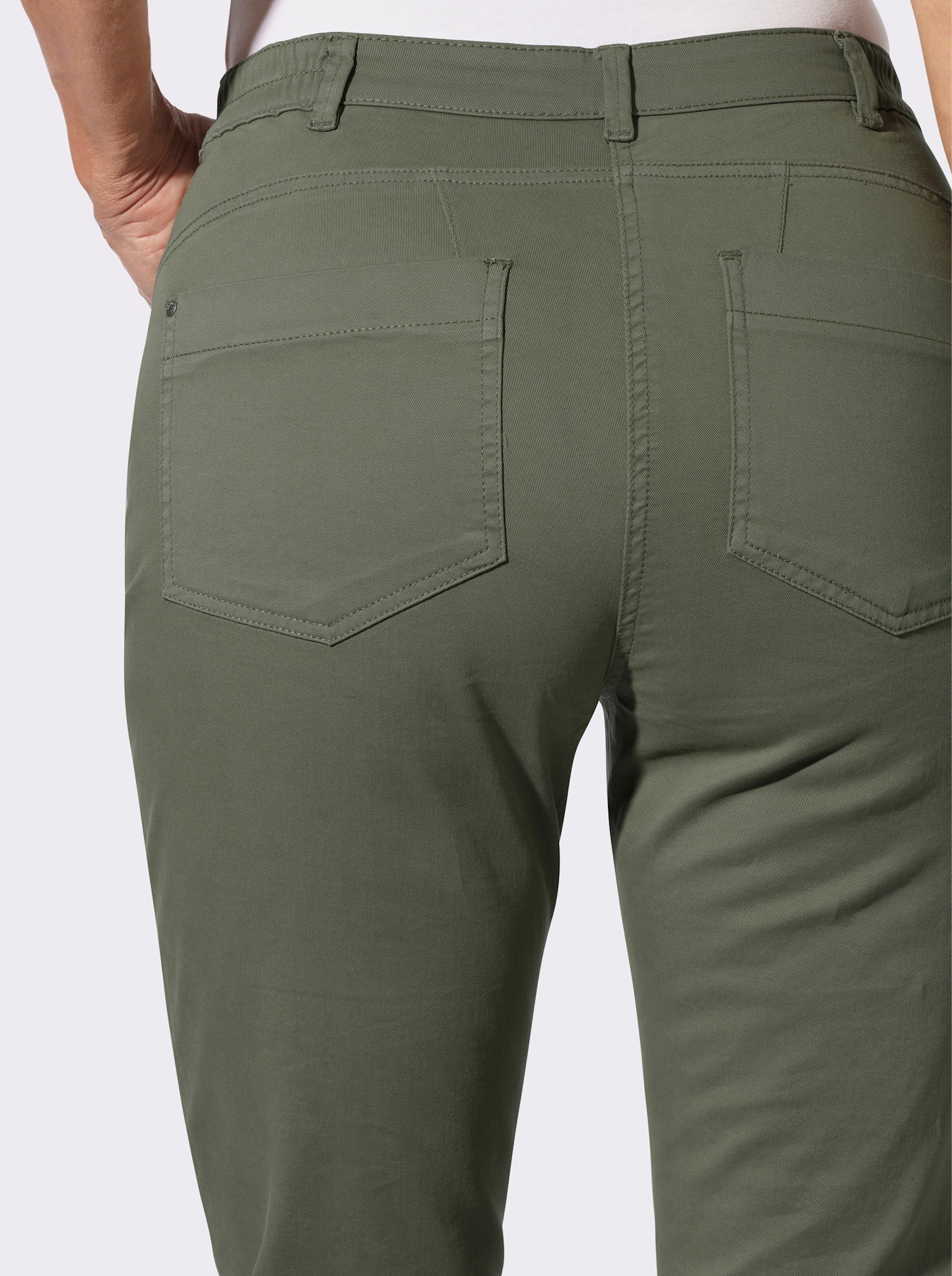 Jeans mit seitlichem Dehnbund - khaki
