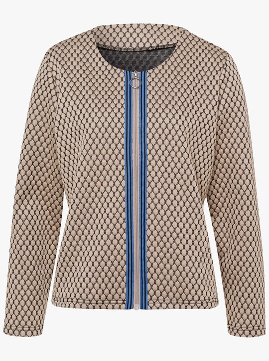 Shirtjacke - beige-gemustert