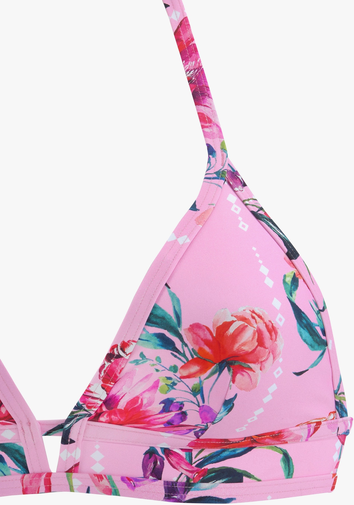 Sunseeker Haut de bikini triangle - rose imprimé