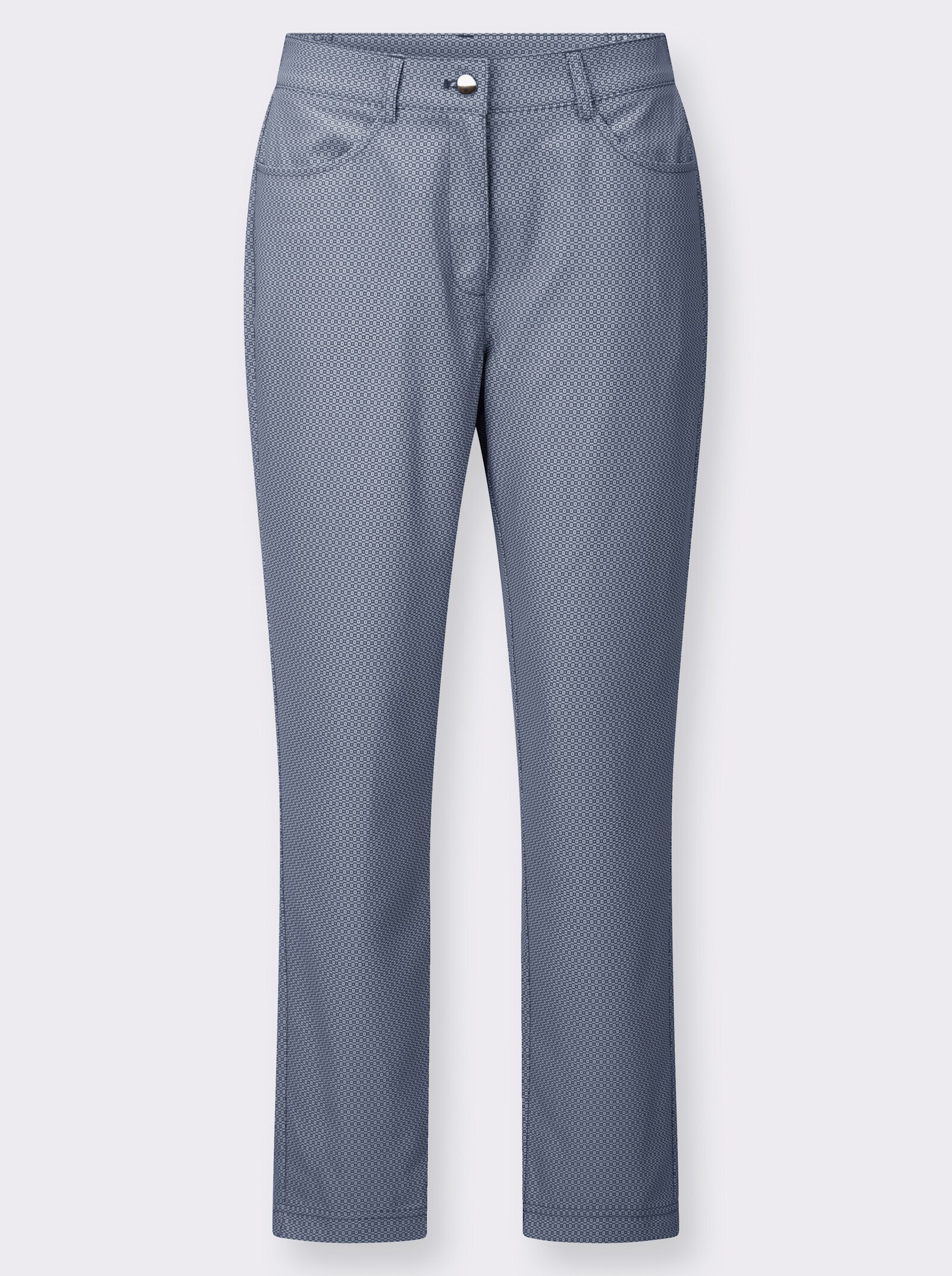 7/8-Hose im Minimal-Muster - dunkelblau-bedruckt