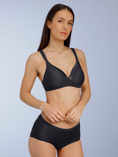 T-Shirt-BH ohne Bügel mit doppeltem Rücken - schwarz