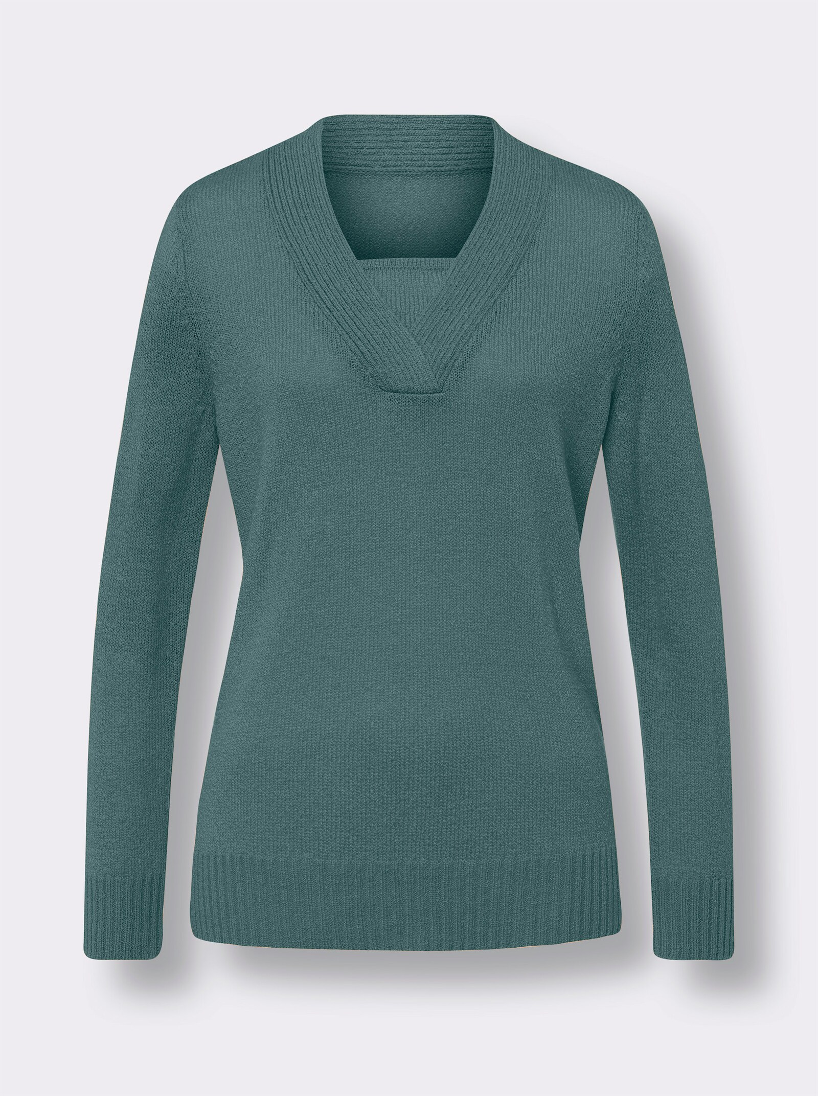 Pulóver, dlhé rukávy, dizajn 2v1 - nefritová