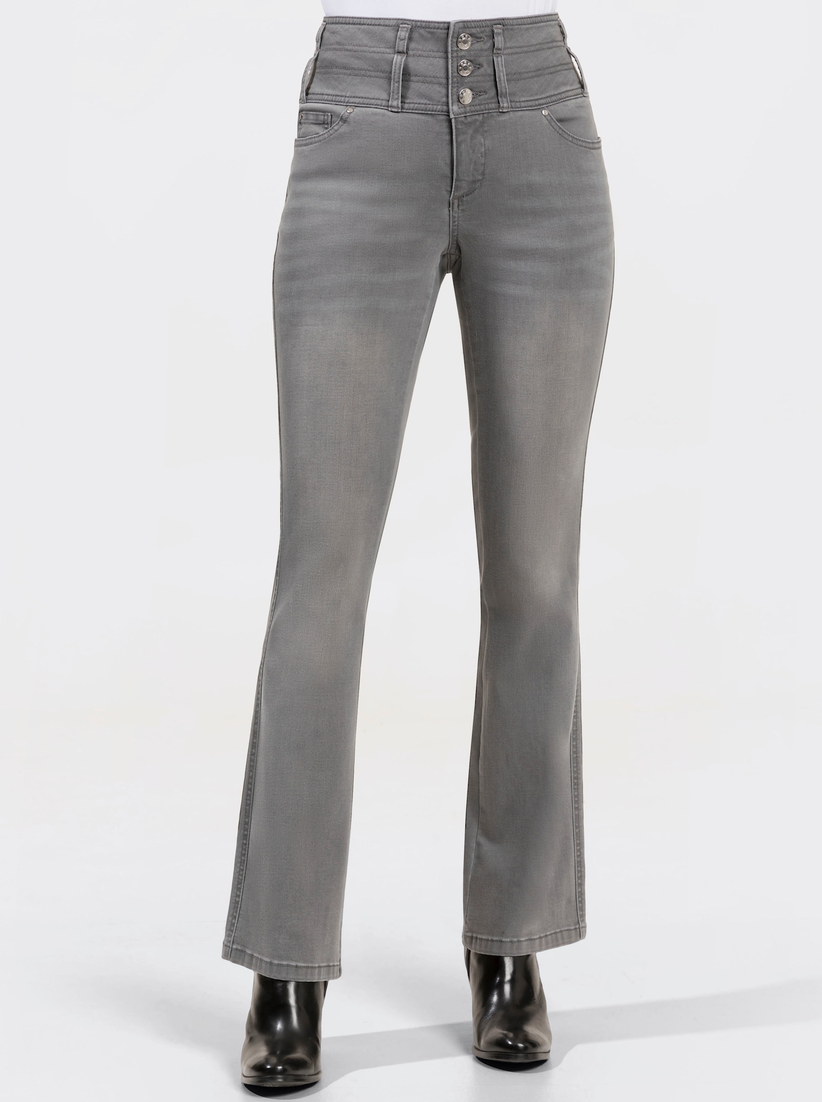 5-pocketjeans met subtiel uitlopende pijpen - light grey-denim