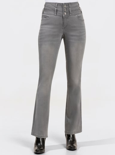 5-Pocket-Jeans mit dezent ausgestelltem Bein - light grey-denim
