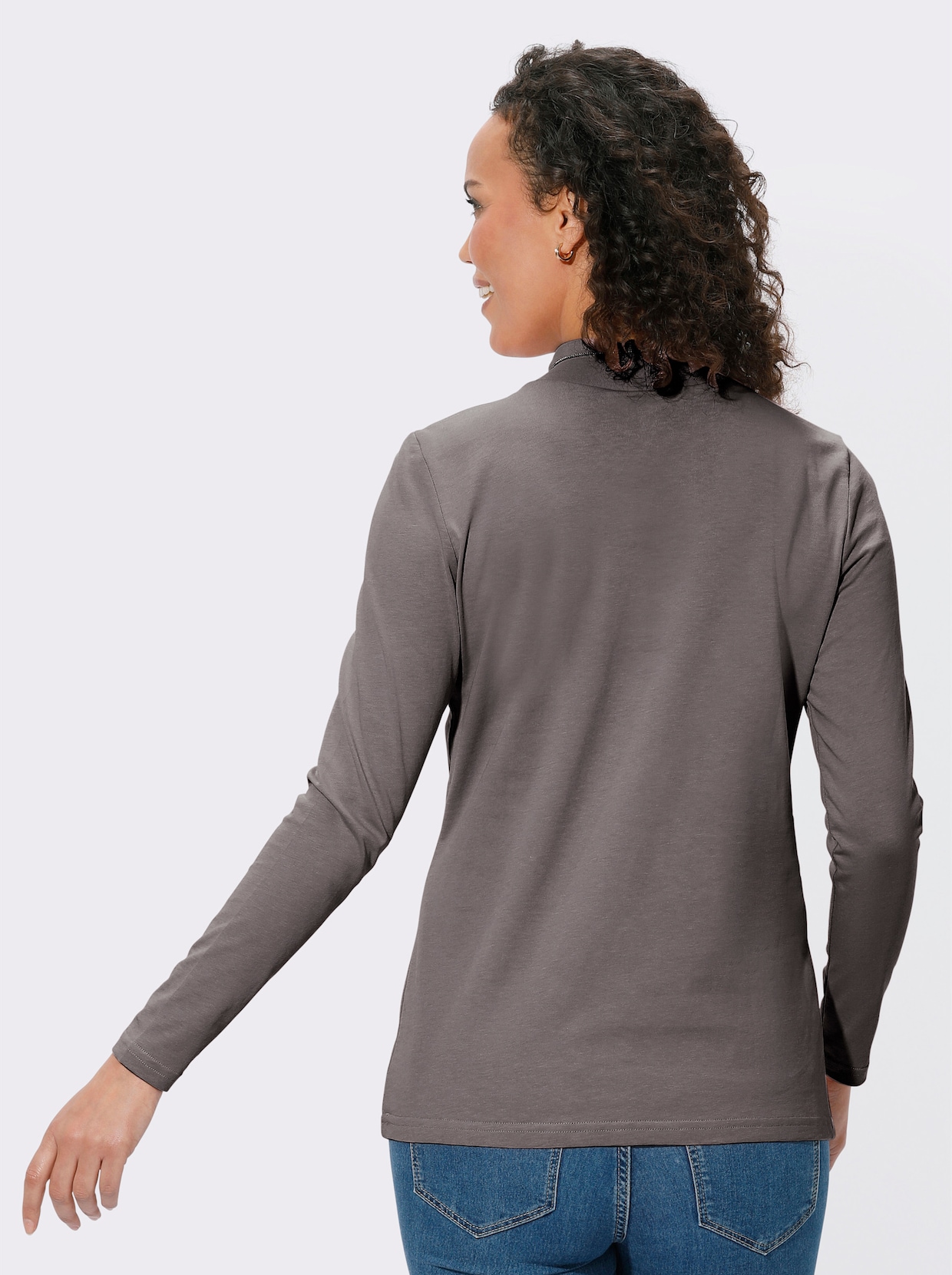 Stehkragenshirt - graphit