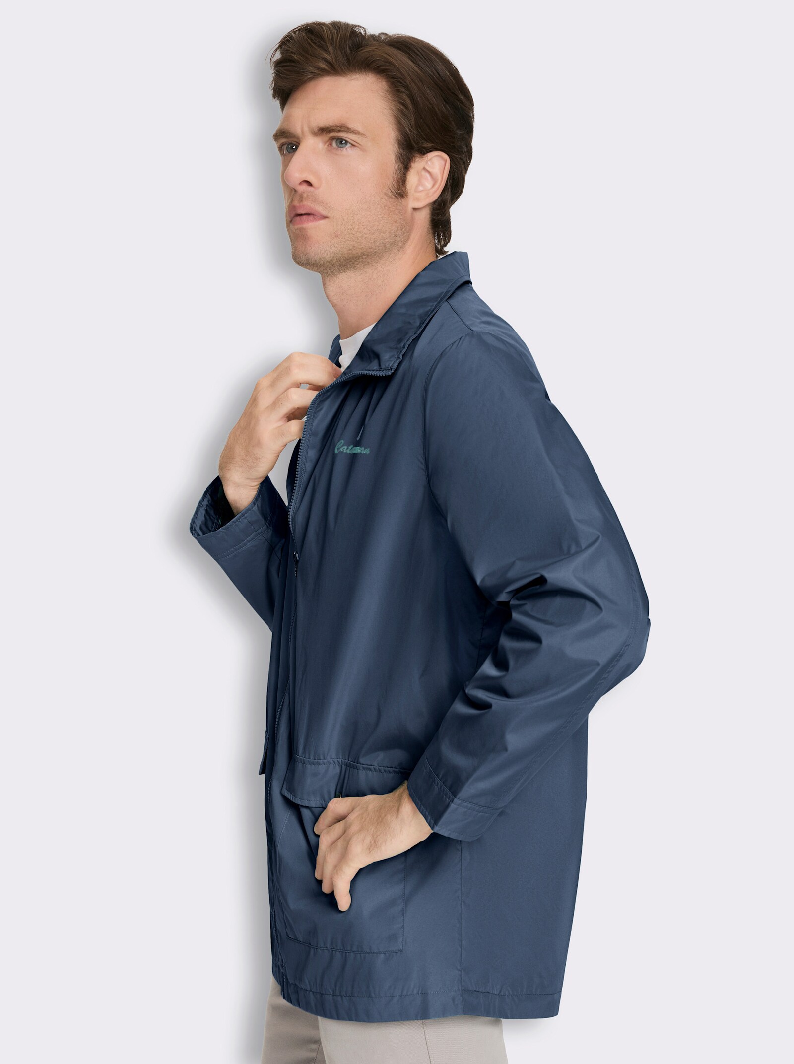 Longjacke für den Übergang - dunkelblau