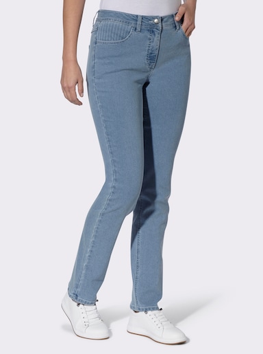 Jeans met gestreepte inzetten - blue-bleached